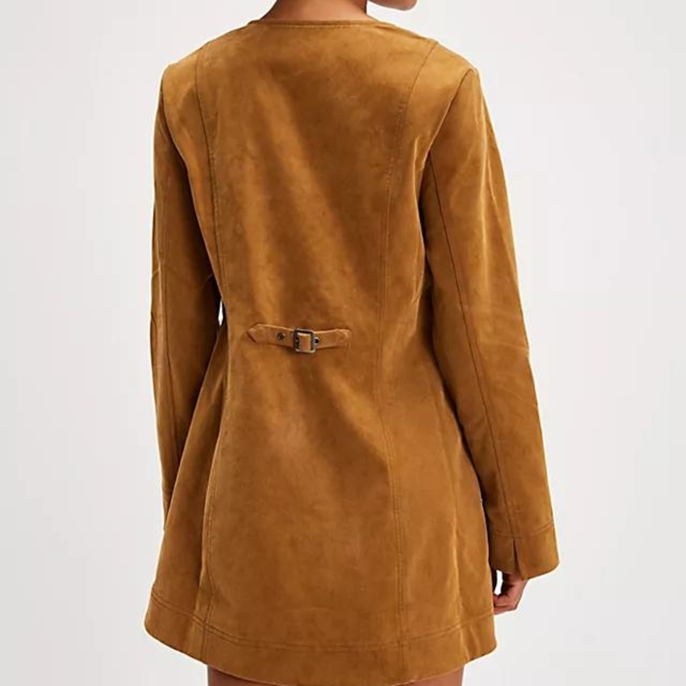 NWOT Free People Bradley Faux Suede Mini Dress Size Medium - Picture 2 of 9